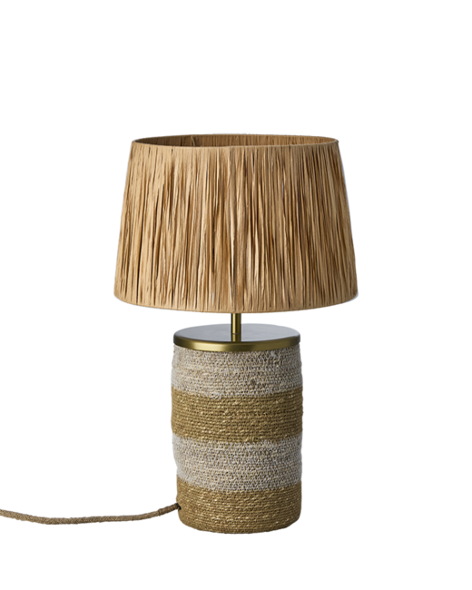 LANDO Bordslampa, Vit/natur